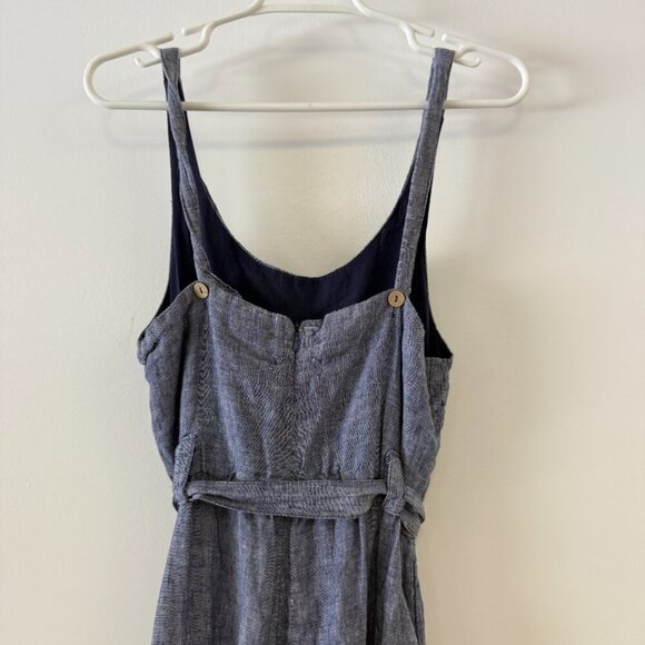 Rachel Zoe Blue Linen Wide Leg Jumpsuit - Picture 7 of 11